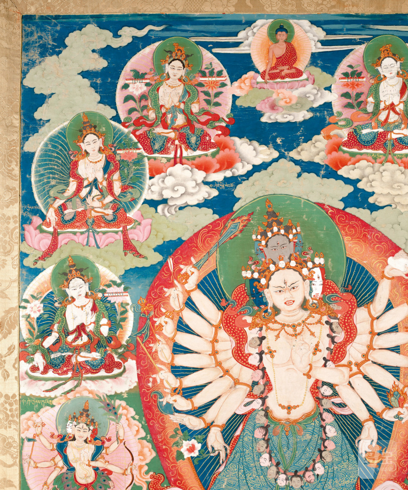 THANGKA REPRÉSENTANT TARA  BHOUTAN, XVIIIE-XIXE SIÈCLE - 图3